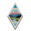 Lassen Volcanic National Park Diamond Shaped Travel Poster Canvas Art Print, Canvas Wall Art, Travel Gift, California Travel Art