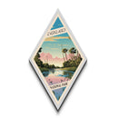 Everglades National Park Diamond Formed Travel Poster Canvas Art Print, Canvas Wall Art, Travel Present, Florida Travel Art