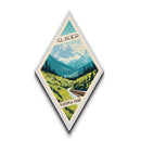 Glacier National Park Diamond Shaped Travel Poster Canvas Art Print, Canvas Wall Art, Travel Gift, Montana Travel Art