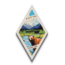 Katmai National Park Diamond Shaped Adventure Poster Canvas Artwork Print, Canvas Wall Art, Travel Present, Alaska Travel Art