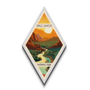 Kings Canyon National Park Diamond Shaped Travel Poster Wall Art Artwork Print, Canvas Wall Art, Travel Gift, California Travel Art