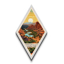 Pinnacles National Park Diamond Shaped Travel Poster Canvas Art Print, Canvas Wall Art, Travel Gift, California Travel Art