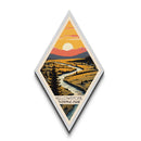 Yellowstone National Park Diamond Shaped Travel Poster Canvas Art Print, Canvas Wall Art, Travel Gift, Idaho Travel Art