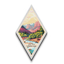 Zion National Park Diamond Shaped Travel Poster Canvas Art Print, Canvas Wall Art, Travel Gift, Utah Travel Art