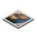 Crater Lake National Park Diamond Shaped Travel Poster Art Canvas Art Print, Canvas Wall Art, Travel Gift, Oregon Travel Art