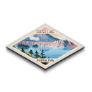 Crater Lake National Park Diamond Shaped Adventure Poster Art Wall Art Art Print, Canvas Wall Art, Travel Gift, Oregon Travel Art