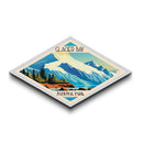Retro Glacier Bay National Park Travel Poster Artwork Wall Art Texture Print, Travel Decor Art, Midcentury Modern Decor Alaska Travel Art