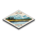 Lake Clark National Park Diamond Shaped Travel Poster Art Canvas Art Print, Canvas Wall Art, Travel Gift, Alaska Travel Art