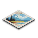 North Cascades National Park Diamond Shaped Travel Poster Art Canvas Art Print, Canvas Wall Art, Travel Gift, Washington Travel Art