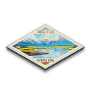 Wrangell-St. Elias National Park Diamond Shaped Travel Poster Art Canvas Art Print, Canvas Wall Art, Travel Gift, Alaska Travel Art