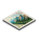 Yosemite National Park Diamond Formed Adventure Poster Art Canvas Art Print, Canvas Wall Art, Travel Gift, California Travel Art