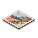 Zion National Park Diamond Shaped Travel Poster Art Canvas Art Print, Canvas Wall Art, Travel Gift, Utah Travel Art