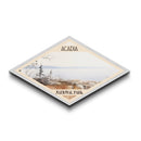 Acadia National Park Diamond Shaped Travel Poster Canvas Art Print, Canvas Wall Art, Travel Gift, Maine Landscape