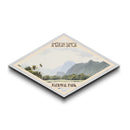 American Samoa National Park Diamond Shaped Travel Poster Canvas Art Print, Canvas Wall Art, Travel Gift, American Samoa Landscape