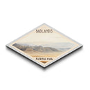 Badlands National Park Diamond Shaped Travel Poster Canvas Art Print, Canvas Wall Art, Travel Gift, South Dakota Landscape