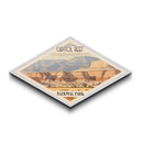 Capitol Reef National Park Diamond Shaped Travel Poster Canvas Art Print, Canvas Wall Art, Travel Gift, Utah Landscape