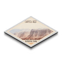 Capitol Reef National Park Diamond-Shaped Travel Poster Canvas Artwork Print, Canvas Wall Art, Travel Gift, Utah Landscape