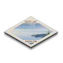Crater Lake National Park Diamond Shaped Travel Poster Canvas Art Print, Canvas Wall Art, Travel Gift, Oregon Landscape