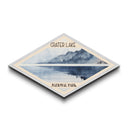 Crater Lake National Park Travel Poster Canvas Texture Print, Travel Decor, Midcentury Modern Retro Decor Oregon Landscape