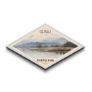 Denali National Park Diamond Shaped Travel Poster Canvas Art Print, Canvas Wall Art, Travel Gift, Alaska Landscape