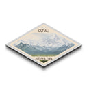 Denali National Park Travel Print Canvas Texture Print, Travel Decor, Midcentury Modern Retro Decor Alaska Landscape