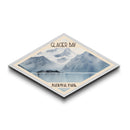 Glacier Bay National Park Diamond Shaped Adventure Poster Canvas Artwork Print, Canvas Wall Art, Travel Gift, Alaska Landscape