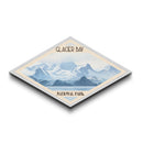 Glacier Bay National Park Diamond Shaped Travel Poster Canvas Art Print, Canvas Wall Art, Travel Gift, Alaska Landscape