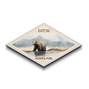 Katmai National Park Diamond Shaped Travel Poster Canvas Art Print, Canvas Wall Art, Travel Gift, Alaska Landscape