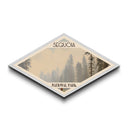 Retro Sequoia National Park Travel Poster Canvas Texture Print, Travel Decor, Midcentury Modern Decor California Landscape