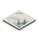 Retro Yosemite National Park Travel Poster Canvas Texture Print, Travel Decor, Midcentury Modern Decor California Landscape