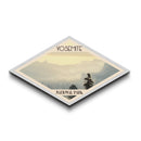 Yosemite National Park Diamond Shaped Adventure Poster Canvas Artwork Print, Canvas Wall Art, Travel Gift, California Landscape