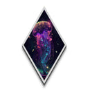 Galactic Jelly Dream Diamond Shaped Bioluminescent Sea Life Canvas Art Print Cosmic Ocean Wall Decor Teen Room Psychedelic Glow