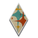Retro Rocket Spikes – Diamond Shaped Canvas Art Print, midcentury atomic design, minimalist geometric decor, starburst pattern artwork