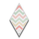 Chevron Candy Pop Diamond Shaped Canvas Embossed Print with light pastel rainbow zigzag stripes modern baby room art soft neutral wall pattern