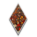 Autumn Garden — Diamond Shaped Canvas Textured Print adds farmhouse style to dining room or foyer featuring impasto wildflower bouquet hues