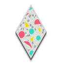 Memphis Style Shapes Diamond Shaped Canvas Embossed Print, 80s 90s Aesthetic Art, Colorful Geometric Wall Decoration