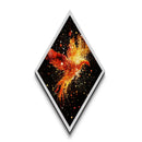 Phoenix Rising Blaze Diamond Shaped Canvas Art Print, Fiery Bird Wall Decor, Celestial Abstract Flame Painting, Spiritual Power Art
