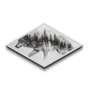 Wolf Spirit Forest Diamond Shaped Canvas Textured Print wildlife nature wall art rustic lodge decor majestic mountain wolf