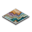 Agate Crystal Layers Diamond Shaped Canvas Art Print colorful gemstone wall art abstract mineral decor modern nature style