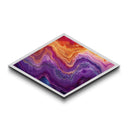 Violet Fire Quartz Diamond Shaped Canvas Textured Print Geode Inspired Abstract Art Colorful Boho Chic Living Room Accent
