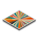 Kaleidoscope Burst Two Diamond Shaped Canvas Textured Print colorful abstract art pop modern rainbow rays living room statement