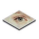 Blue Eye Realism Diamond Shaped Canvas Textured Print Hyperreal Oil Detail Surreal Wall Art Unique Minimalist Modern Bedroom Decor