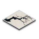 Zen Branch Ink Diamond Shaped Canvas Textured Print Japanese Minimal Abstract Nature Wall Art Modern Decor Neutral Palette Home Gift