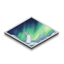 Northern Lights Bunny - Diamond Shaped Canvas Art Print Aurora Night Sky Nursery Animal Decor Cute Minimalist Gift Bedroom Accent