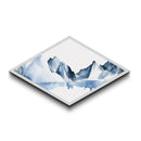 Watercolor Landscape Painting Print, Arctic Landscape Art, Diamond Shaped Wall Art, Winter Landscape Painting