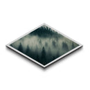 Fog Drenched Pines Diamond Shaped Forest Landscape Canvas Art Print Serene Tree Silhouettes Moody Mountain Fog Wilderness Wall Art