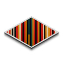 Bold Retro Stripes Diamond Shaped Canvas Embossed Print modern geometric color block design minimalist abstract vertical wall art