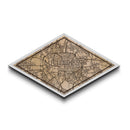 Bucharest - Romania Diamond Shaped City Map, Custom Diamond Shaped Wall Art, City Map Canvas
