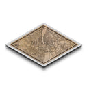 Budapest - Hungary Diamond Shaped City Map, Custom Diamond Shaped Wall Art, City Map Canvas