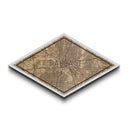 Dallas Diamond Shaped City Map, Custom Diamond Shaped Wall Art, City Map Canvas